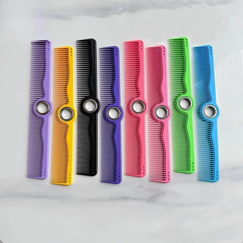 Professional Rotating Barber Comb - Double-Sided Hairdressing Comb with Fidget Spinner Stress Relief for Barbers, Barber Combs