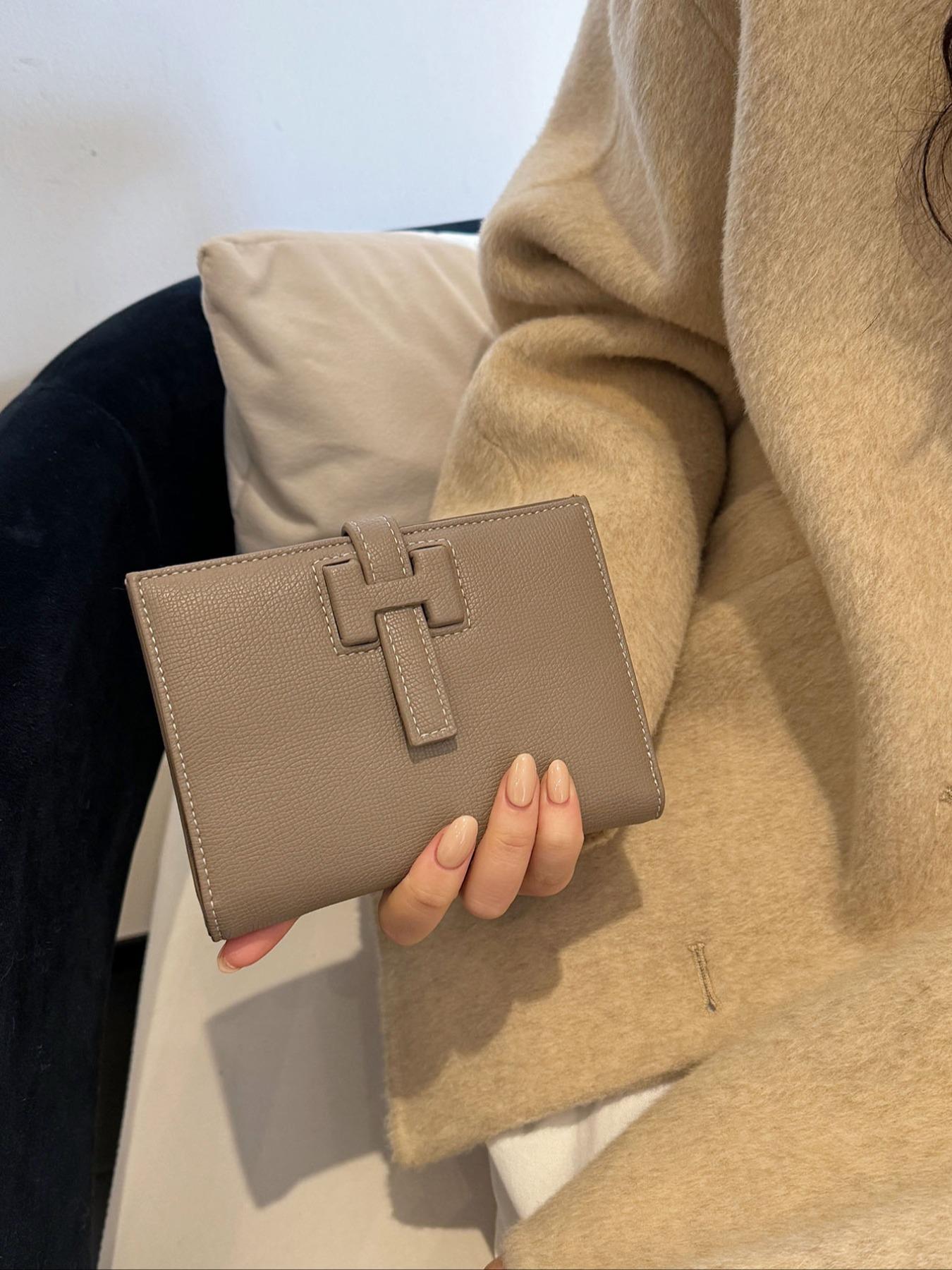 Women's Plain Color Wallet with Multiple Card Slots, Bank Credit Card Holder, Driver License Case, Daily Use & Travel Accessories