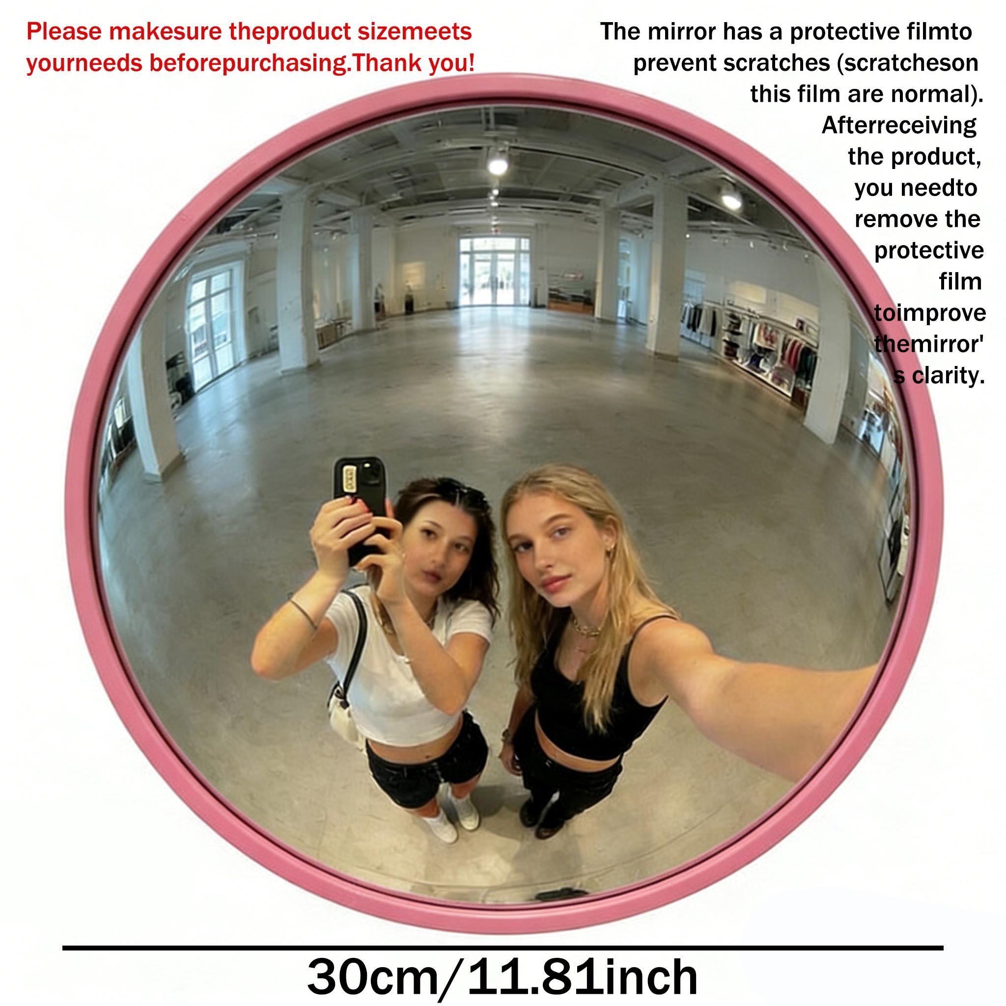 📸 The Ultimate "Fisheye" Selfie Spot! Black Art Decor Round Convex Mirror | Wide Angle Wall Mounted Mirror for Living Room, Trendy Industrial Aesthetic Prop