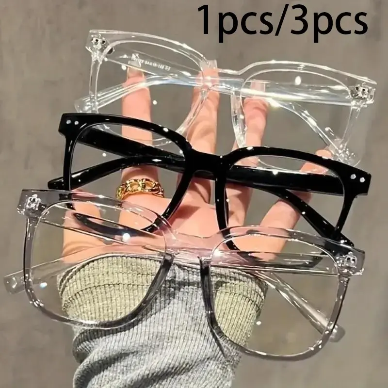 Unisex Full-Frame Blue Light Blocking Glasses, Square Optical Frames, Comfortable and Stylish, Ideal for Campus and Learning, Trendy Square Frame