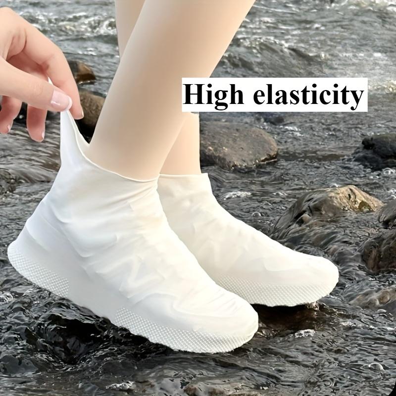 1 Pair High Elasticity Latex Rain Boot Overshoes, Waterproof Reusable Shoe Covers, Non-Slip Outdoor Rainy Day Footwear Protection