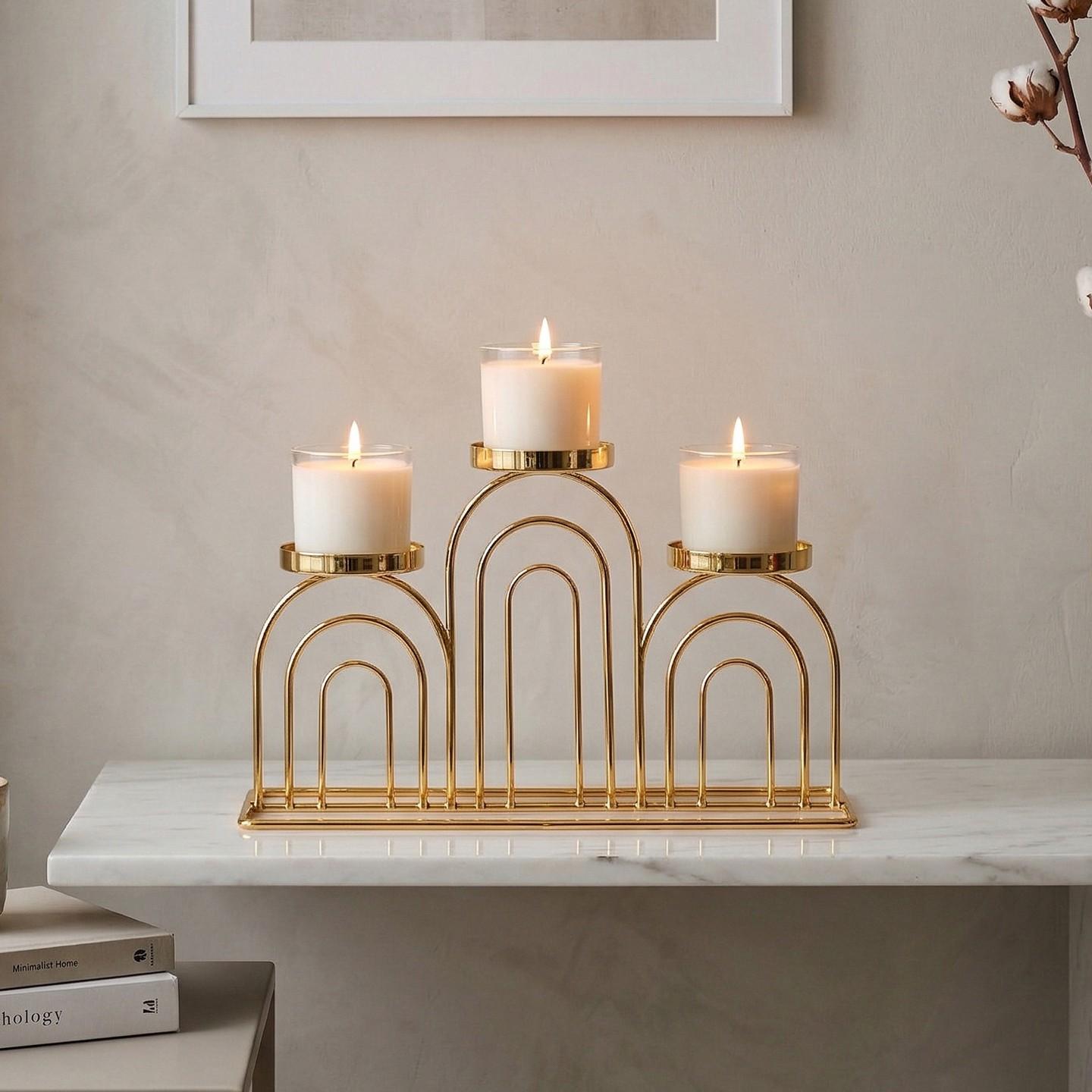 Elegant Metal Candle Holder for Table Decoration, Vintage Iron Art Design for Romantic Dinners and Bedroom Ambience, Decorative Candle Accessory