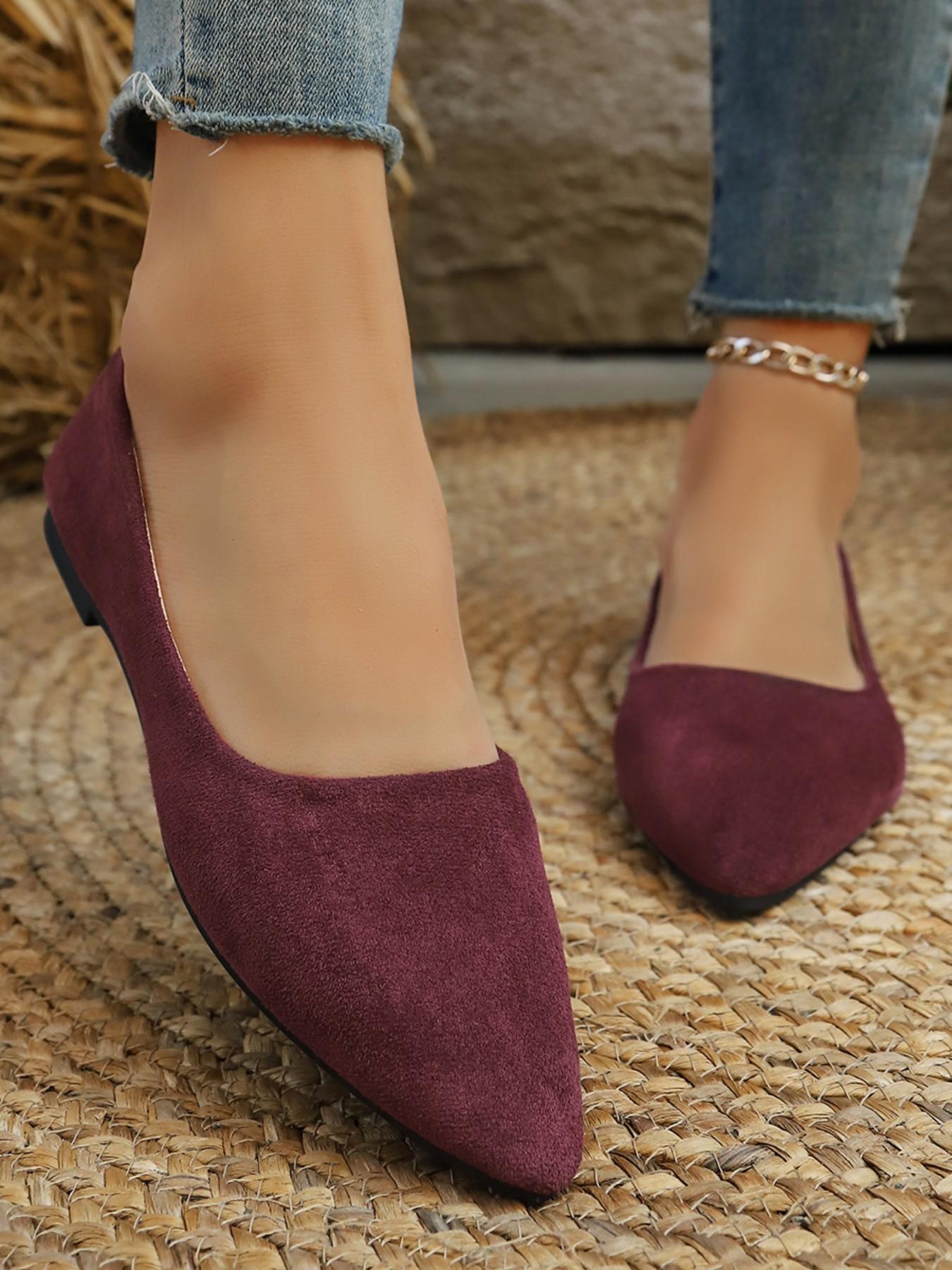 Spring Summer Pointed Toe Low Heel Flat Shoes for Women, Casual Style, Comfortable Design, Perfect for Daily Wear