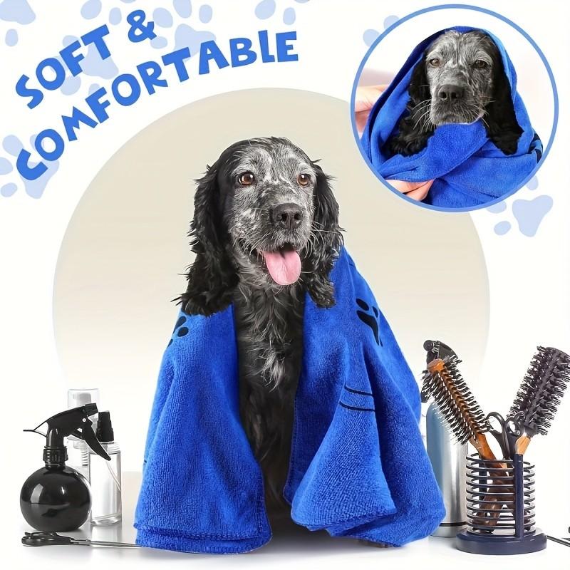 2 Pack Quick-Dry Pet Towels, 13.78x39.37 Inches, Soft Absorbent Polyester, Fun Claw Print Design, Ideal for Bathing & Grooming