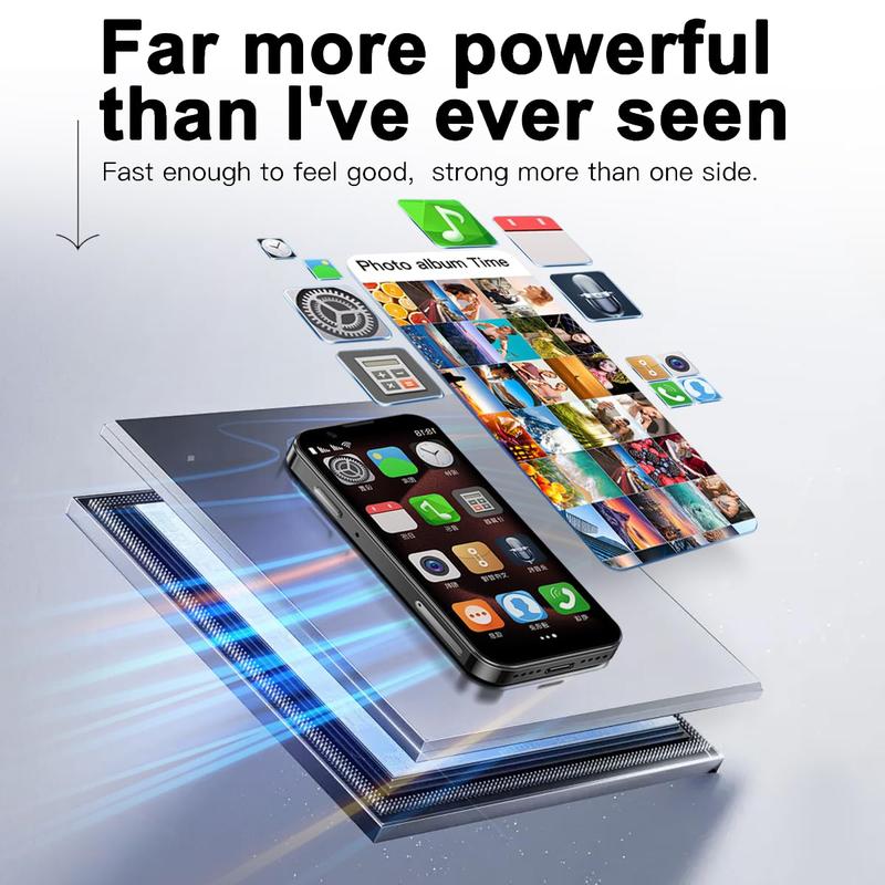 Pocket Smartphone, 3-Inch Full-Screen Display, Mtk6580 Quad-Core Processor, Dual Sim Global Network, 2GB+16GB Memory, Ai Camera, Type-C