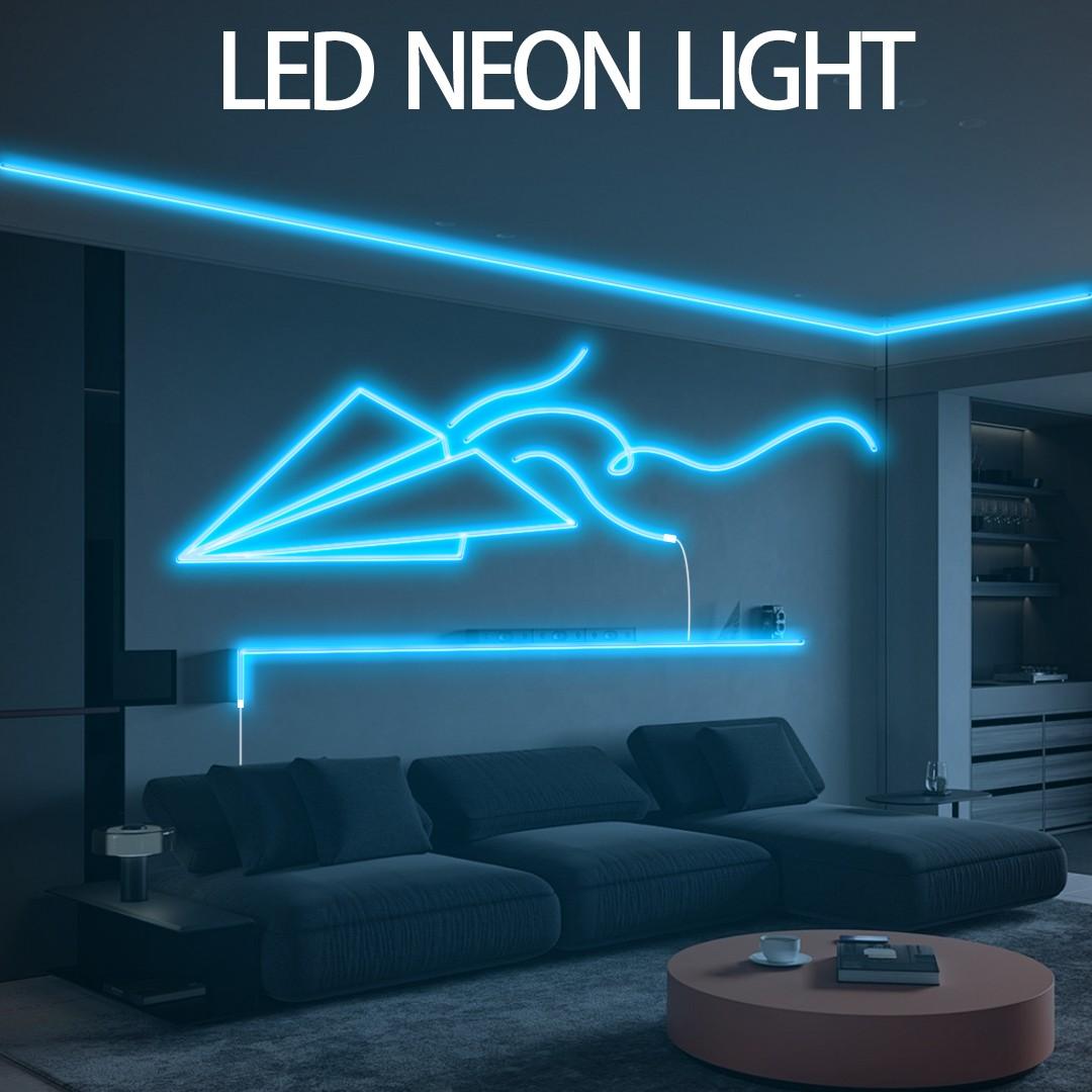 LED Neon Light, 9.8 Feet Ice Blue LED Strip, Flexible Rope Lamp for Indoor Home Decor, USB Powered, No Power Adapter Included