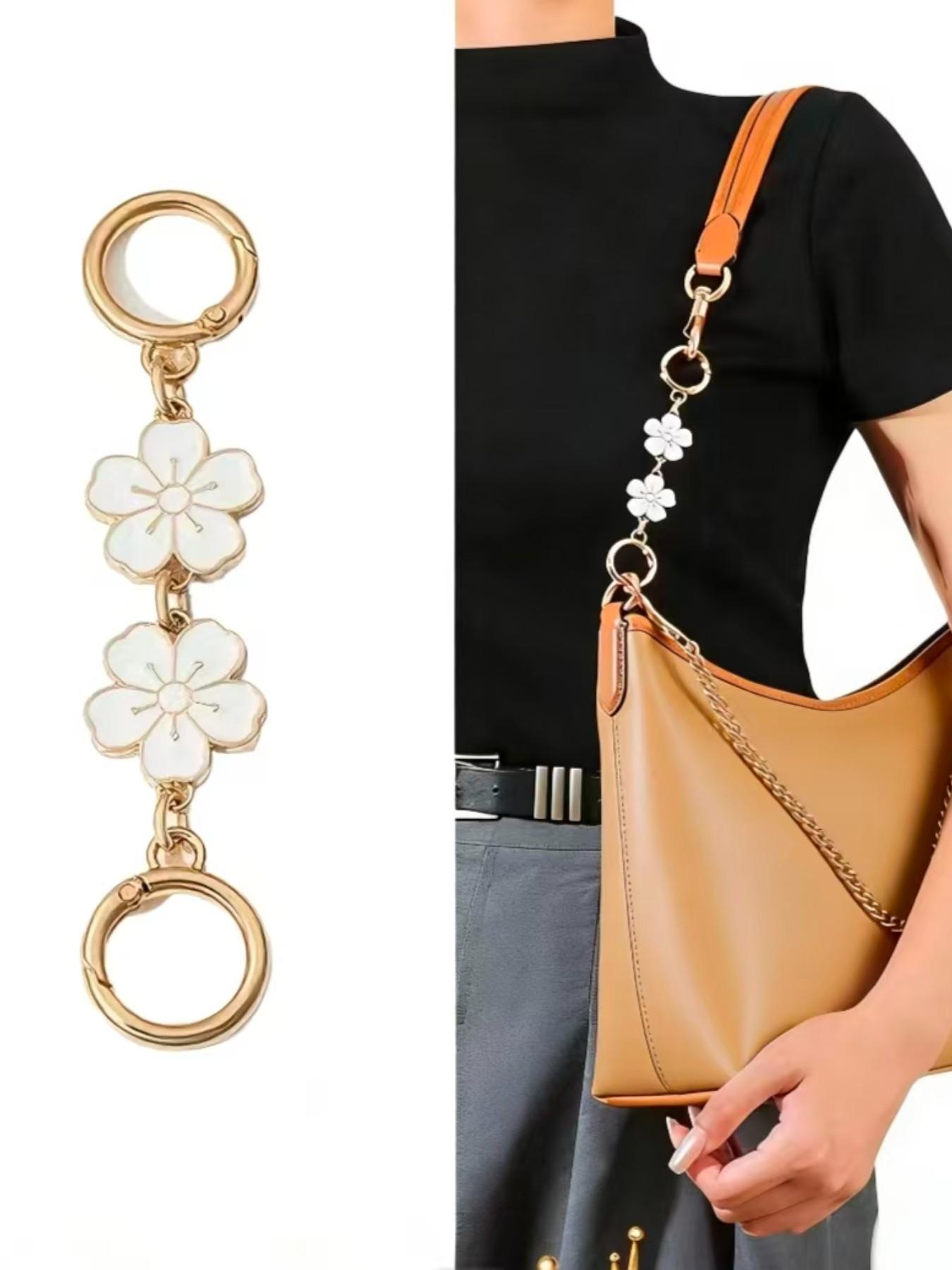 Cherry Blossom Bag Chain Extender, Metal Bag Strap for Handbag Transformation, Underarm Chain Accessory, Shoulder Strap Replacement