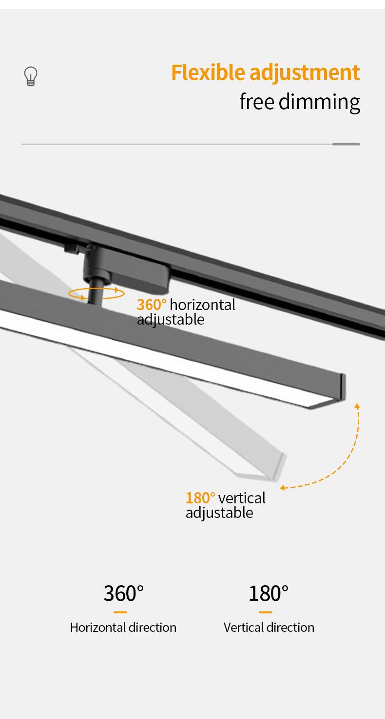 Adjustable Long Track Light LED Diffused Lighting Commercial Clothing Store Supermarket Rail Type Strip Lamp