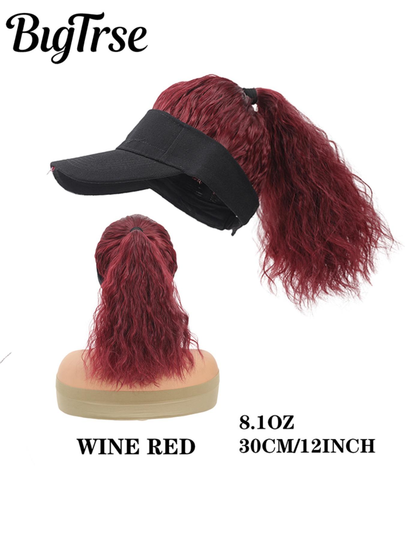 12-Inch High Ponytail Wavy Wig Hat, Summer Sun Protection Cap, Full Volume No Maintenance, Ideal for Outdoor Activities and Daily Wear