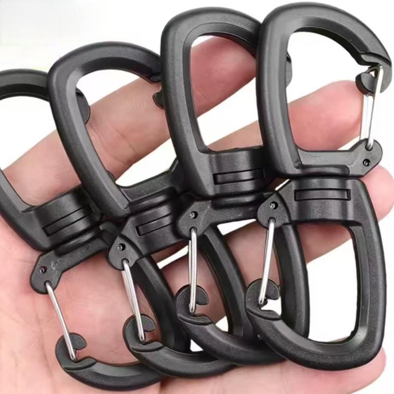 Outdoor multi-functional double hook set of 2 | Convenient keychain, 360° rotating 8-shaped hook, double clip quick buckle, essential for outdoor explorers, perfect for Valentine's Day, birthdays, and outdoor trips | Material: POM, color: ,