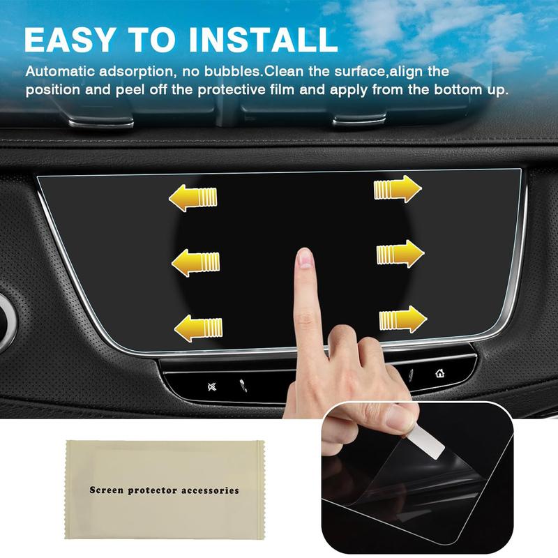 Canvcle 2 Pack Screen Protector for 2017-2024 2025 Cadillac XT5 and 2020-2025 XT6 8-Inch Touchscreen, 2025 Cadillac XT5 Accessories Navigation Protective Cover Tempered Glass Anti Glare Durable Smooth Protection
