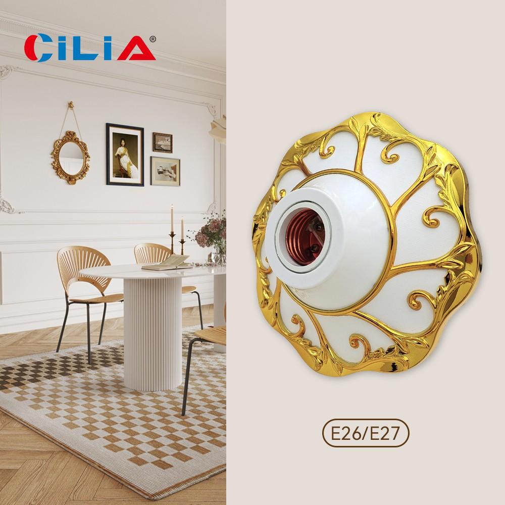 E26/E27 Bulb Socket Adapter, Silver Carved Decorative Lamp Base, Home Office Industrial Use, Wenzhou Manufacture