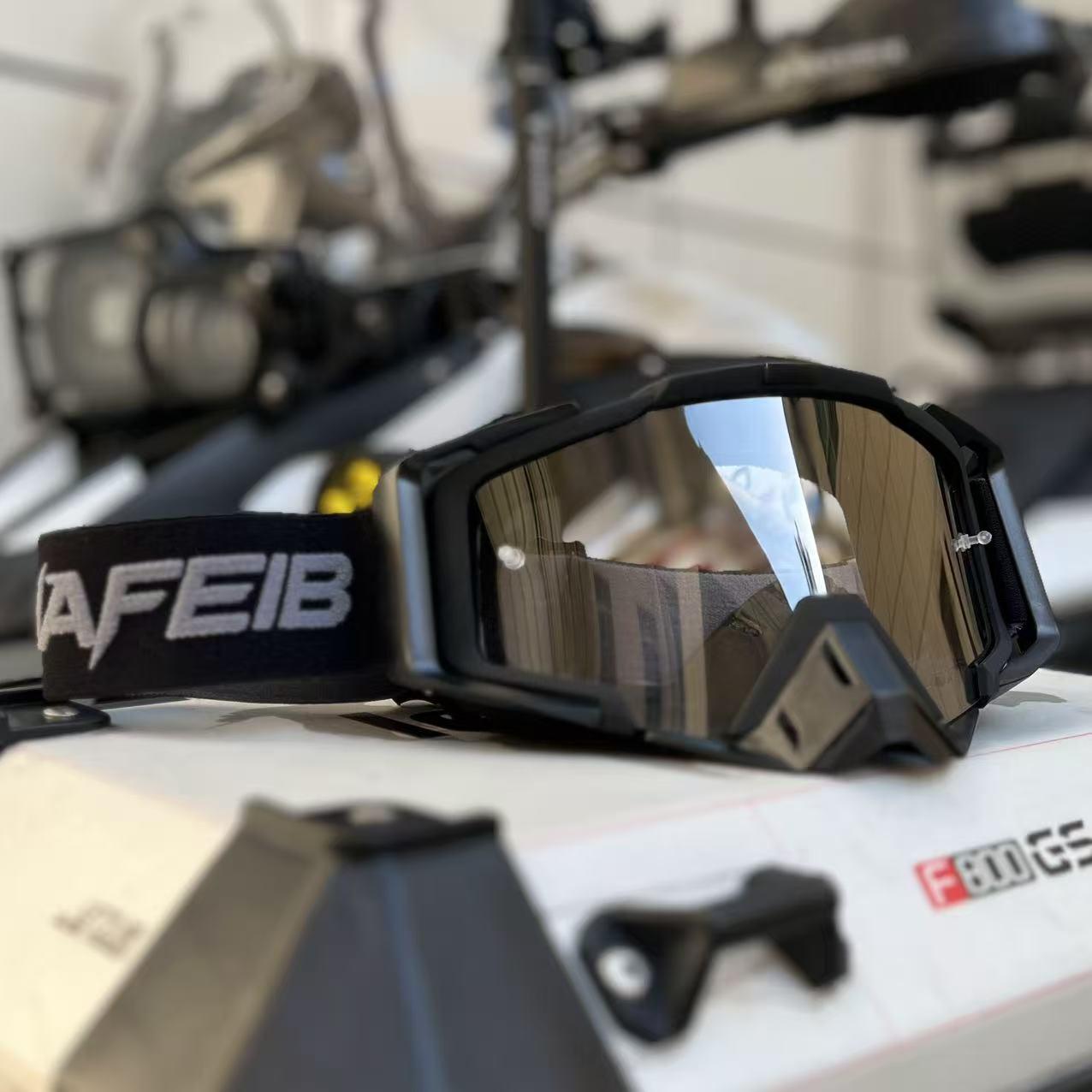 NAFEIB Universal OTG Goggles, Wear over Glasses, Durable, Dust-Proof, Breathable, Adjustable, Ideal for Motorcycle, Skiing, Atvs, Biking