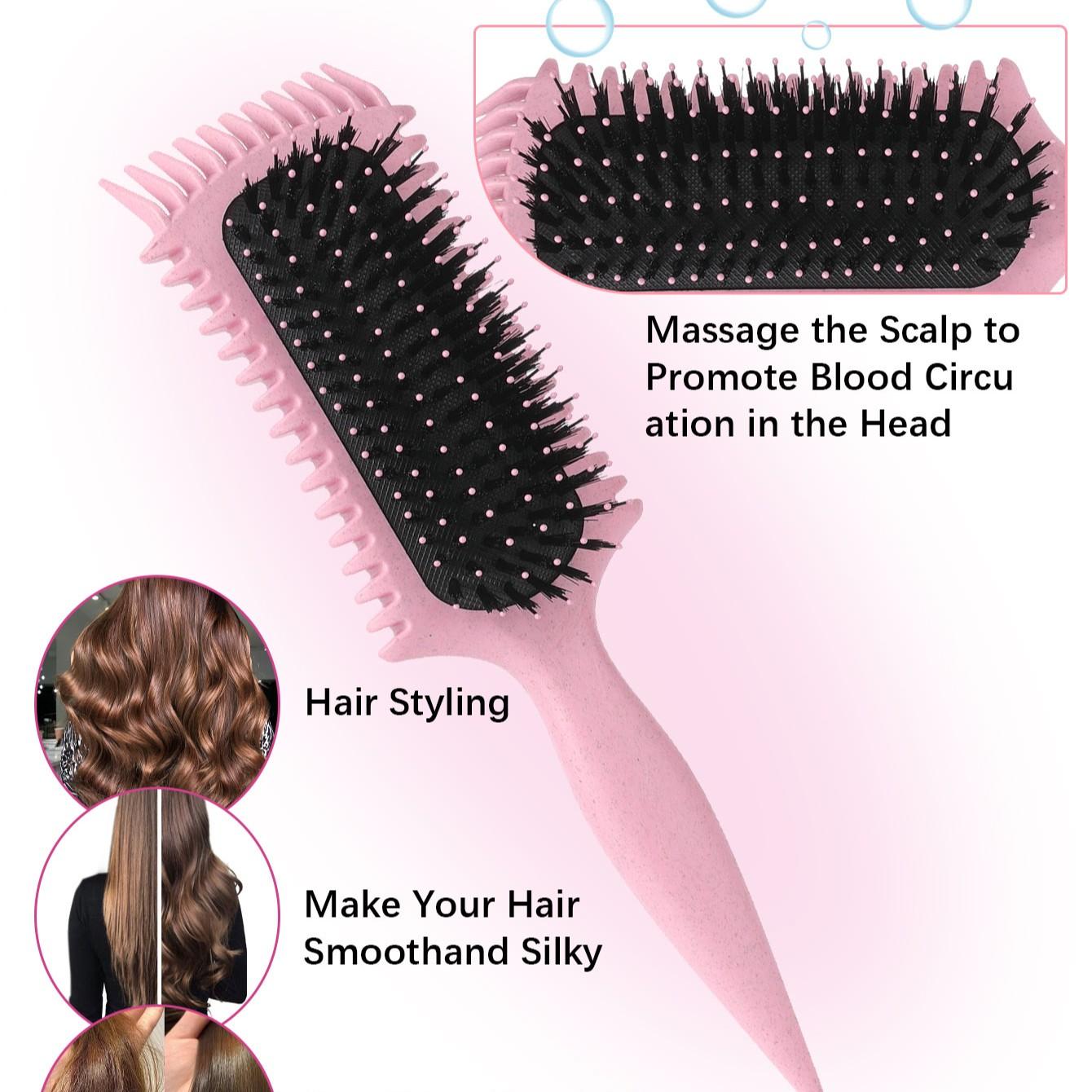 High Crown Volumizing Comb, Three-In-One Air Cushion Hair Massage Comb, Split End Comb, Knot-Free, Lazy Hair Brush, Tiktok Trendy