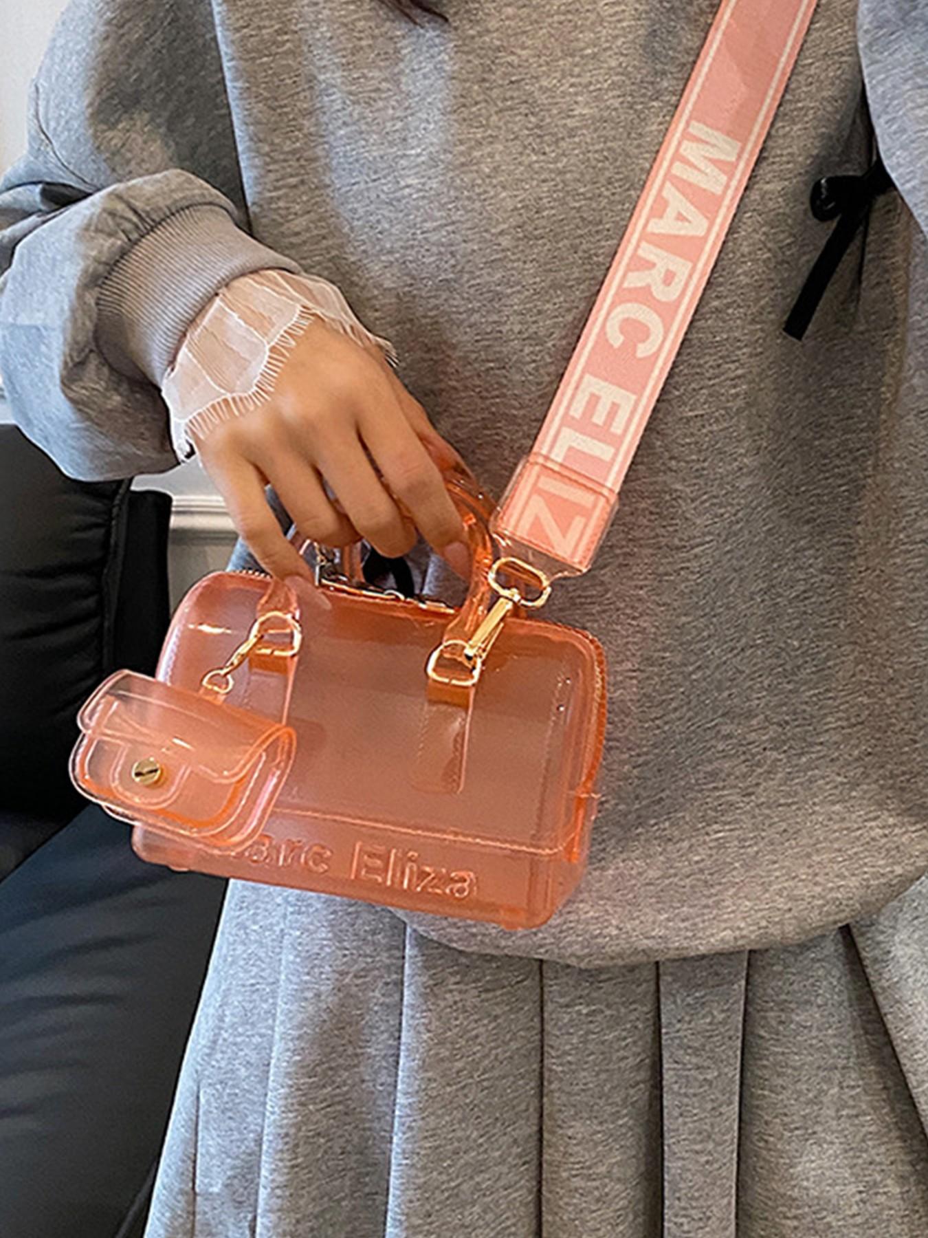 Fashionable 2026 Summer New PVC Transparent Jelly Handbag, Women's Mini Crossbody Bag with Earphone Pouch, Multiple Colors Available, Ideal for Students