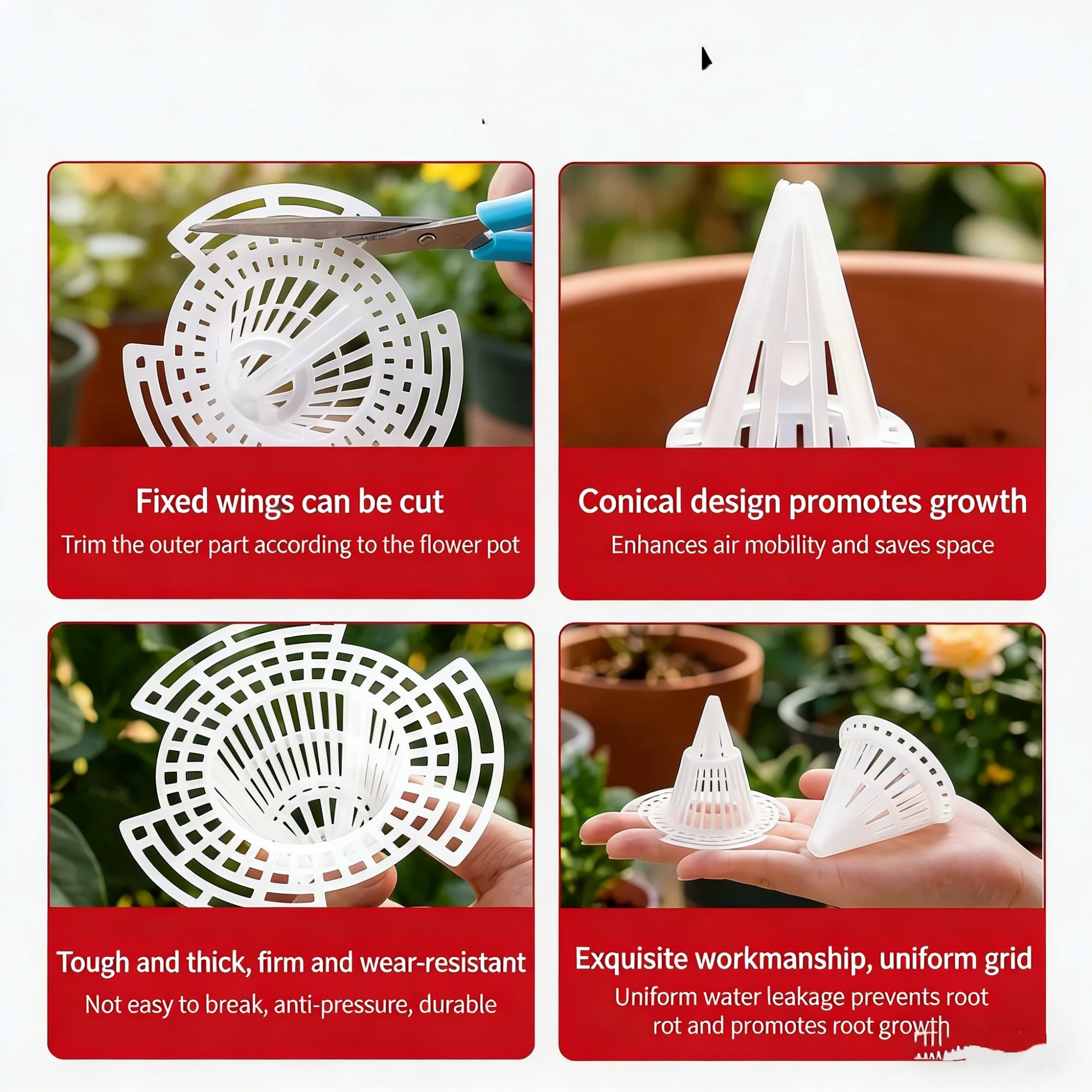 10Pack Cone Flower Pot Hole Mesh Pad,Upgraded Planter Bottom Grid Mat Mesh Hole Screens for Keeping Soil from Flowing- Breathable Gasket-Drainage Netting for Bonsai