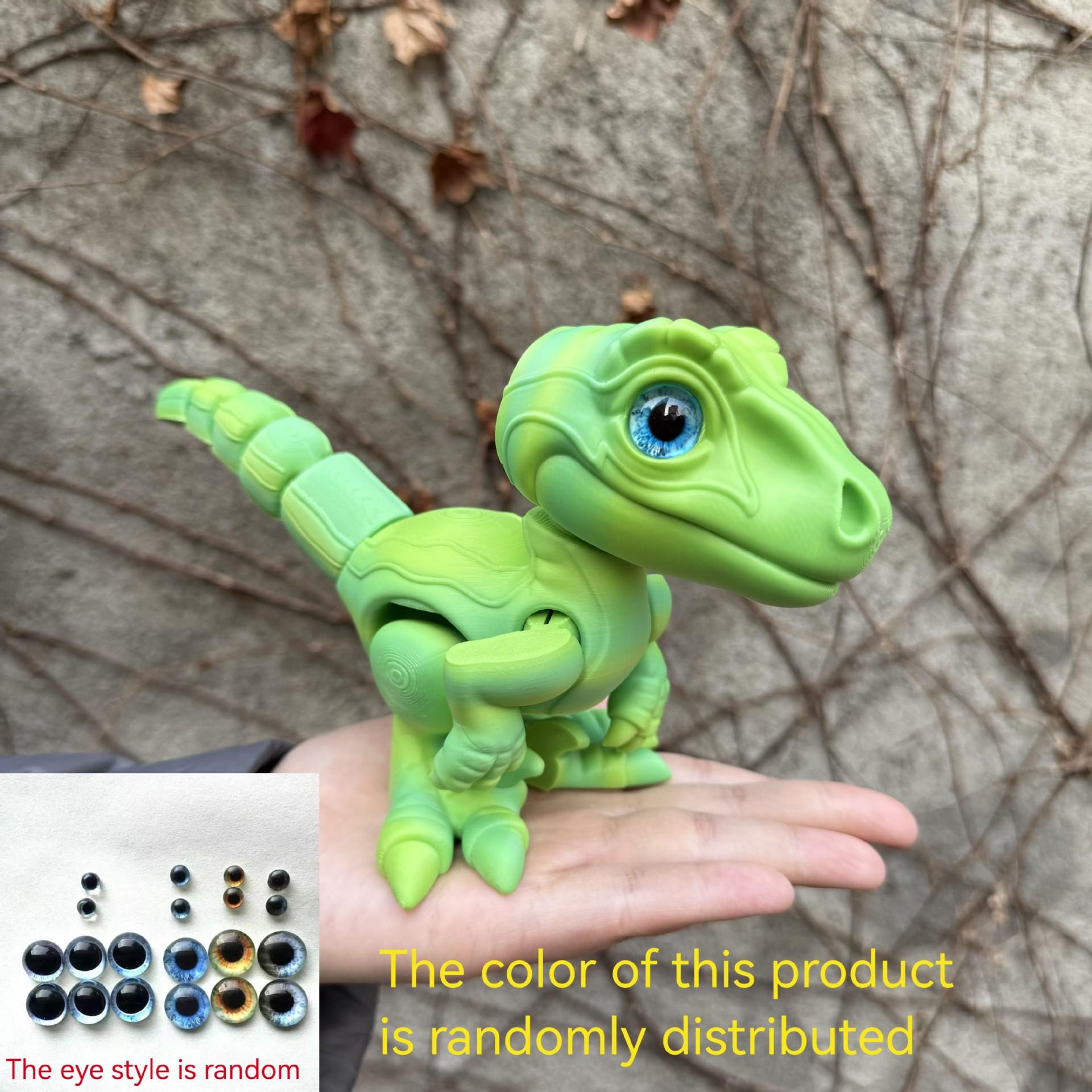 3D Printed Small Colorful Dragon Jointed Figure with Realistic Eyes, Artisanal Ornament, Collectible Doll, Decorative Craft