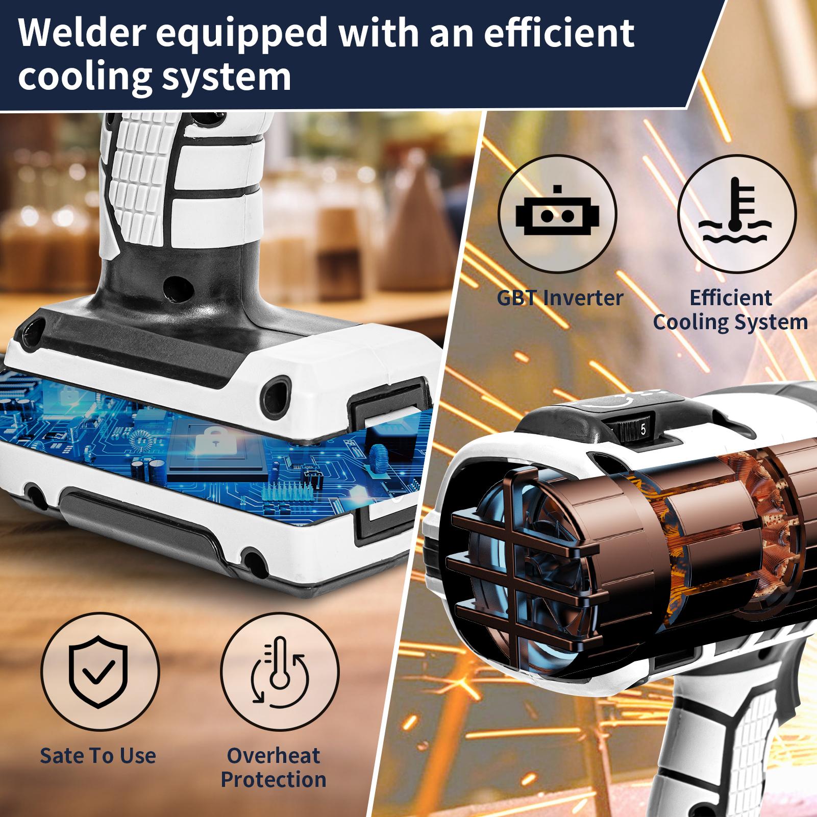 110V Welding Machine Handheld, 110V Portable Stick Welder 20pcs Rods, IGBT HandHeld Welder Machine with Hot Start Arc Force Anti-stick ARC Welder Gun, 6 Variable Current Adjustment