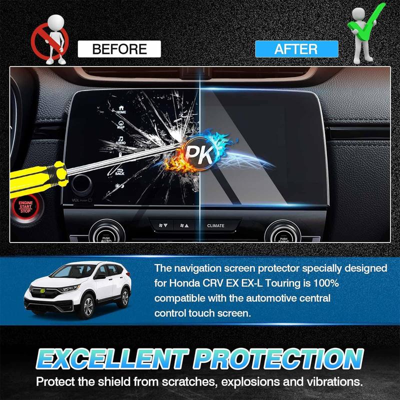 Canvcle 2017-2022 Honda CR-V CRV EX EX-L Touring 7-Inch Tempered Glass 9H Navigation Touchscreen Protector Film for Car Screen Protection & Smooth Touch