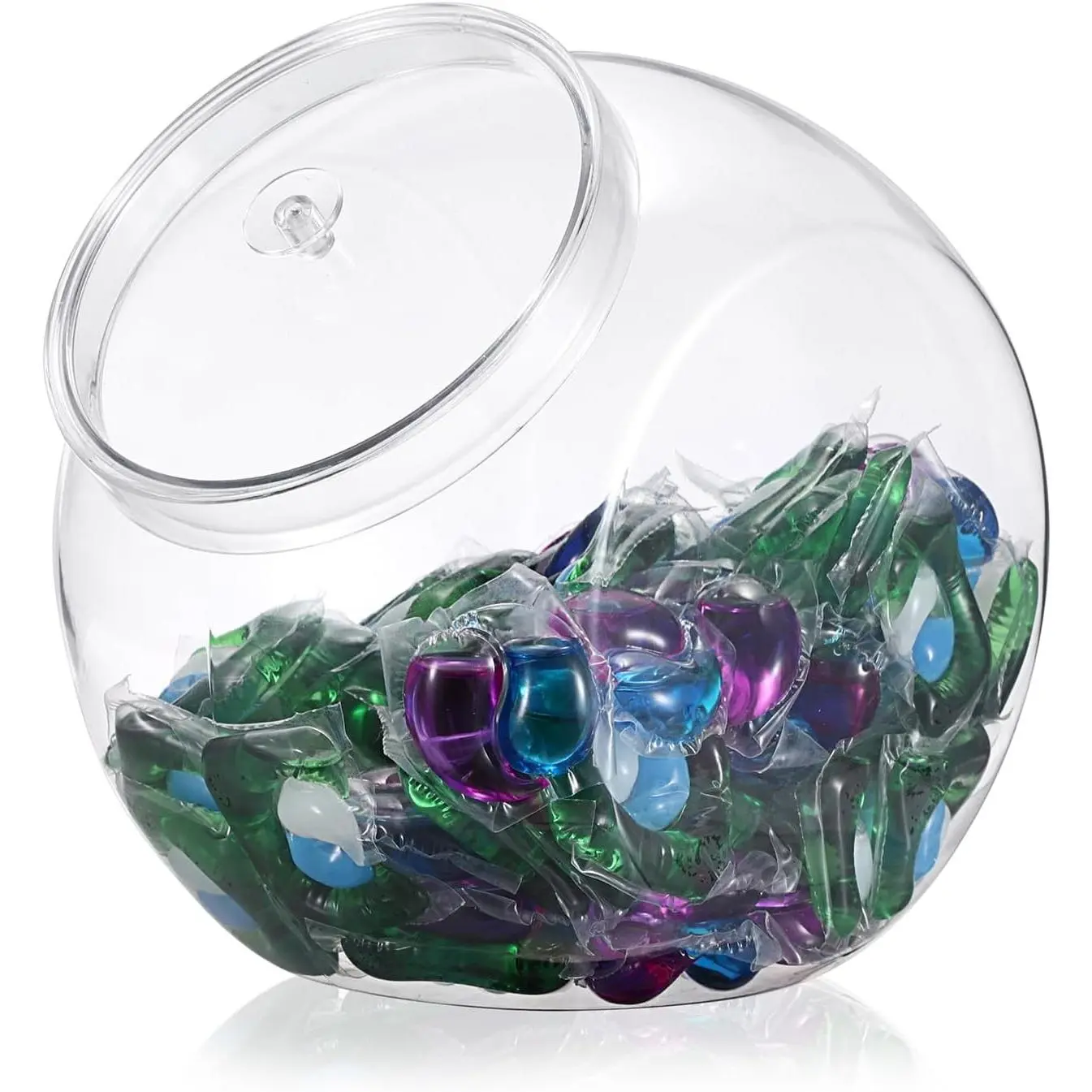 Laundry Pods Container with Lid Wide Mouth Laundry Room Organization Containers Plastic Food Storage Jar with Lid for Pantry Versatile Candy Jar or Cookie Containers for Kitchen