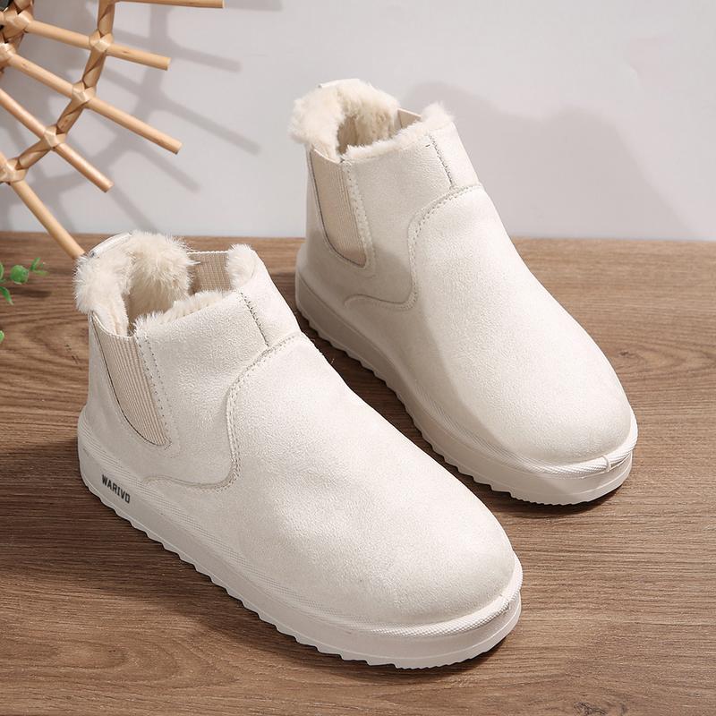 Women's Thick Soled  Ankle Boots And Short Boots Thermal Lined Anti-Slip With Faux Fur Lining Warm Winter Boots Springfresh