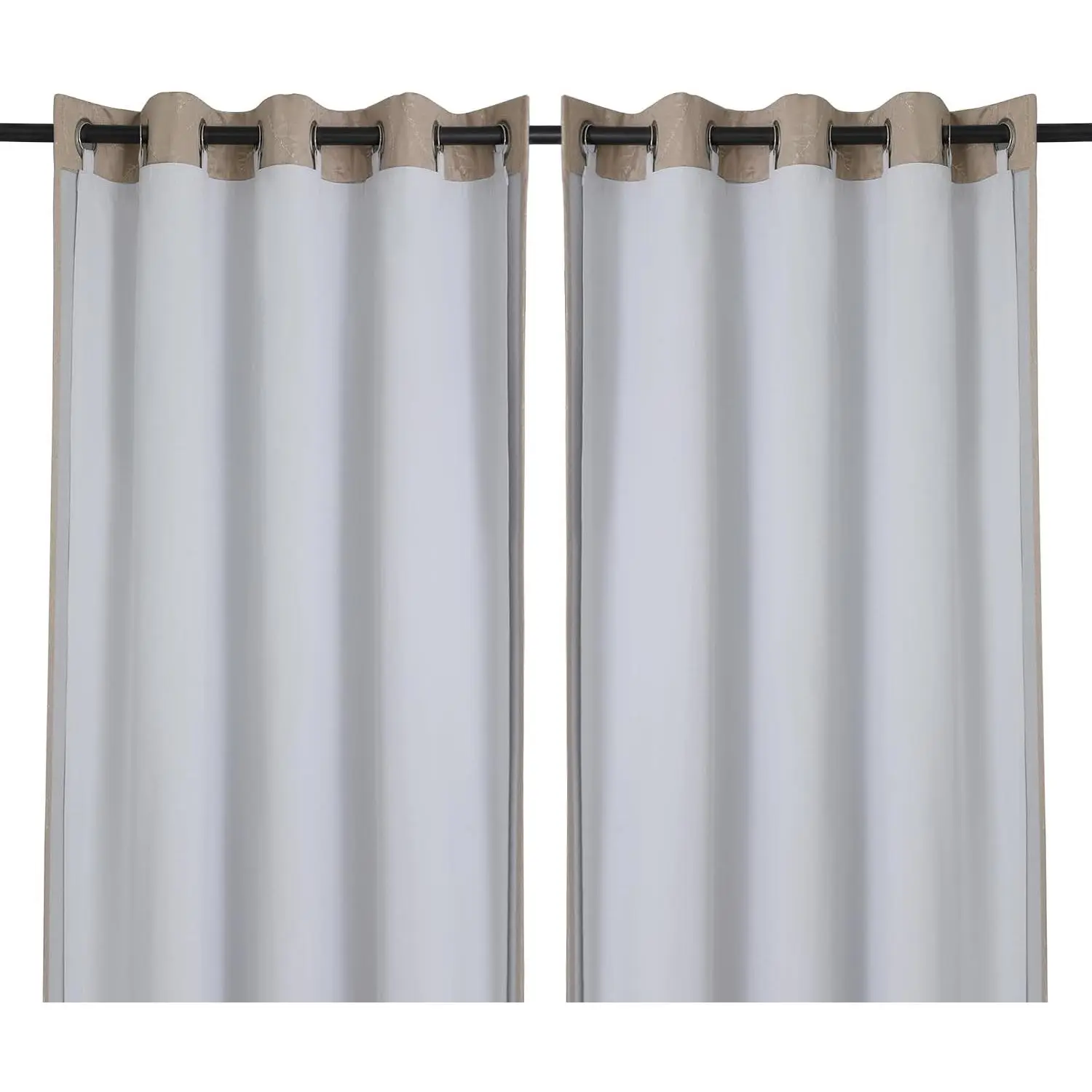 2 Panels 100% Blackout Thermal Insulated Curtain Liners, Each 50"W x 80"L, for 84 Inch Curtains, Set of 2 with 17 RingsGift