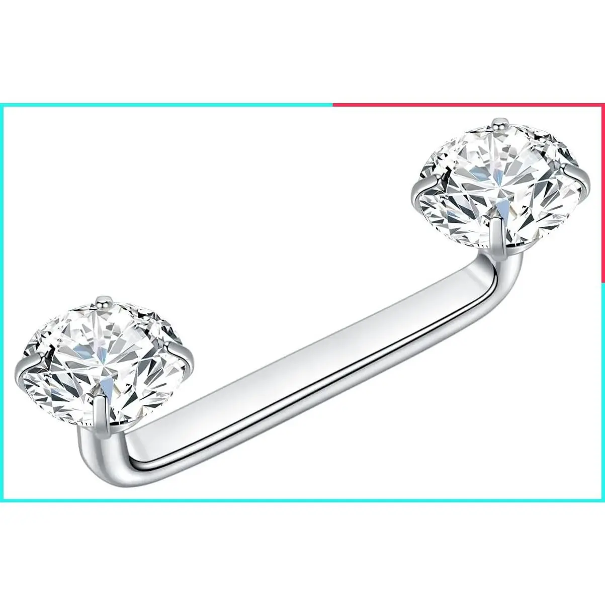 Titanium 14G Internally Threaded CZ Flower Staple Barbell Bar Surface Tragus Piercing Jewelry 10mm 12mm 14mm 16mm 18mm 20mm