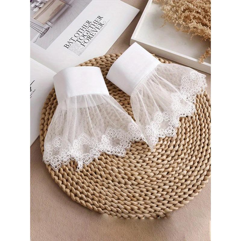 Women's Elegant Textured Solid Color Lace Gloves, Minimalist Romantic Gloves for Wedding Bridal Party Formal Occasions