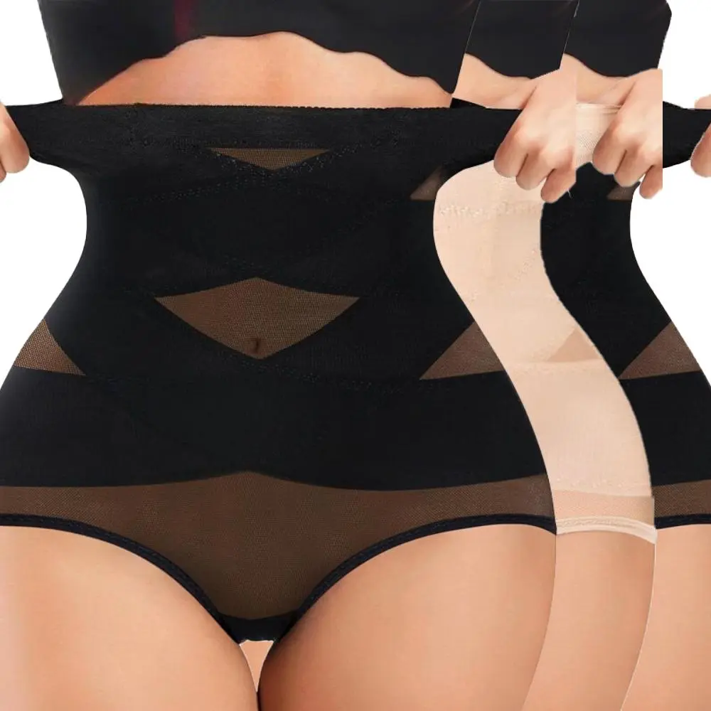 Women's High Waist Shapewear Shorts - Breathable Body Contouring Panties with Tummy Control & Butt Lifter for Everyday Wear, Birthday, Hand Wash, Lady, Black+Nude, Outfits, Polyester/Nylon, M, Clothes, High Waisted, Basic, Flat Belly Cincher, Casual, Plai