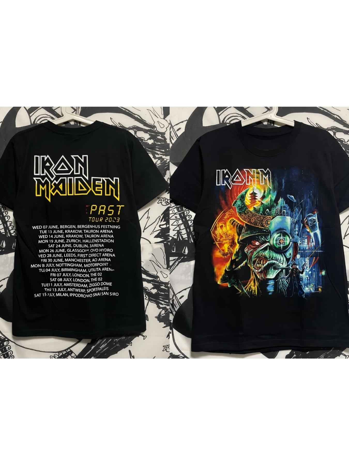 Iron Maiden Band Short Sleeved T-shirt Rock Metal Music Festival Summer Men's and Women's Fashion Trend Loose Large Top Comfortable and Breathable Round Neck Pullover Short Sleeved Y2K