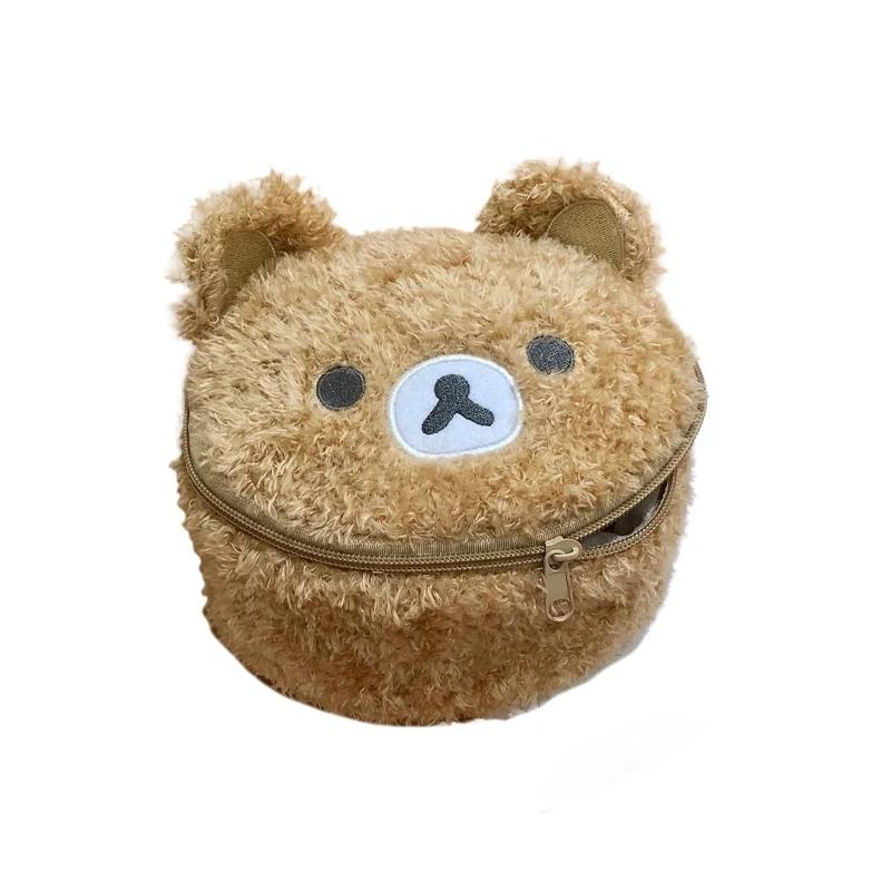 Cute Bear Plush Bag, Makeup Pouch, Portable Large Capacity Washbag, Instant Camera Storage Bag, Ccdcamera Organizer