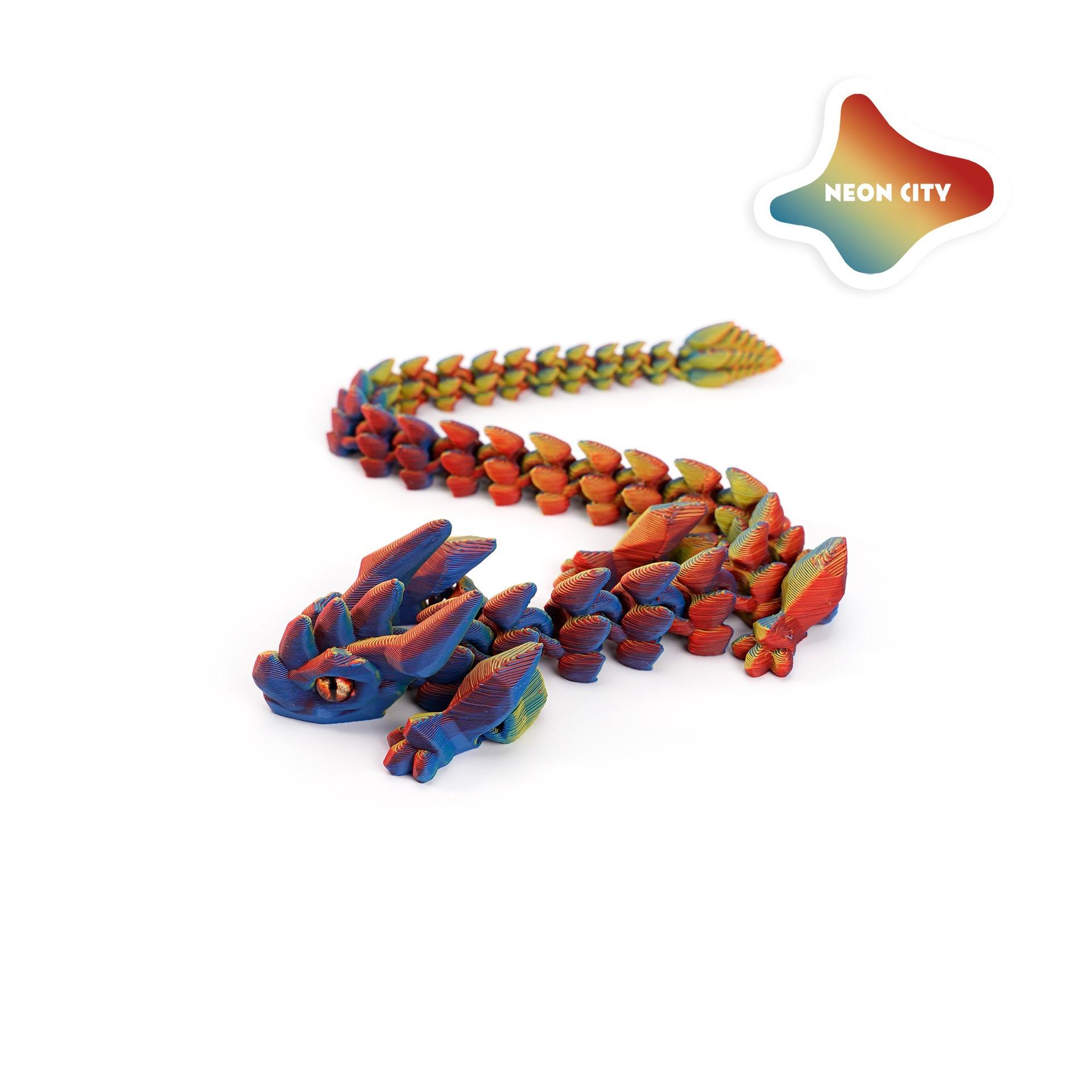 3D Printed Jointed Crystal Dragon Figurine, New Collectible Hand Model Set, Decorative Mythical Creature Ornament