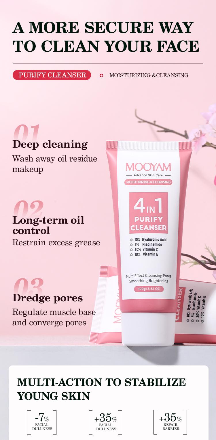 4-In-1 Moisturizing Cleansing Lotion 100g, Hydrating Face Wash for Smooth Skin, Gentle Formula for Daily Use, Ideal for All Skin Types