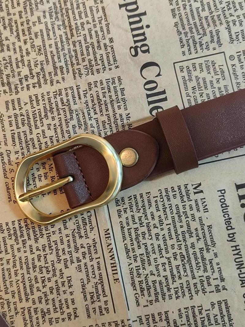 Women's PU Belt, Solid Color Strap and Alloy Buckle, Fashionable Classic Accessory, Suitable for Daily Use, All Seasons