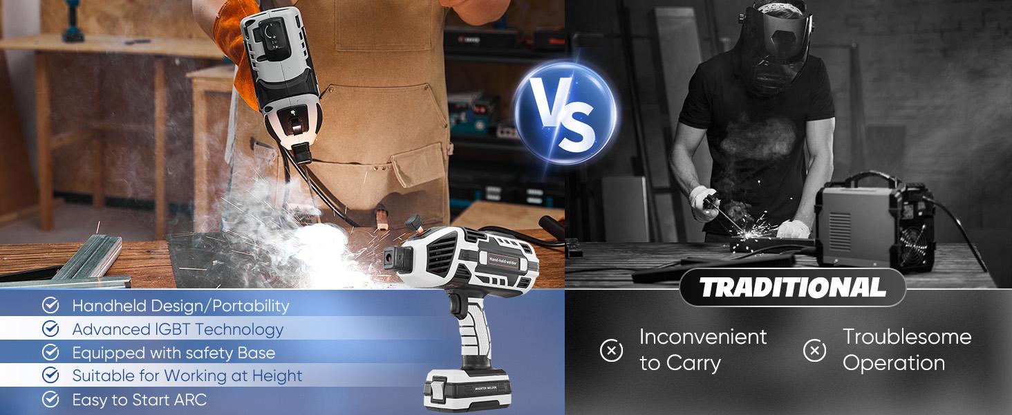 FIRMOAK Portable Electric Welding Machine,110V Portable Welder Handheld with IGBT Inverter 5 Variable Current Adjustment,Portable ARC Welder Gun, Fits for 3/32" Wire Rods Gift for Thanksgiving,Christmas,New Year FIRMOAK Portable Electric Welding Machine,110V Portable Welder Handheld with IGBT Inverter 5 Variable Current Adjustment,Portable ARC Welder Gun, Fits for 3/32" Wire Rods Gift for Thanksgiving,Christmas,New Year