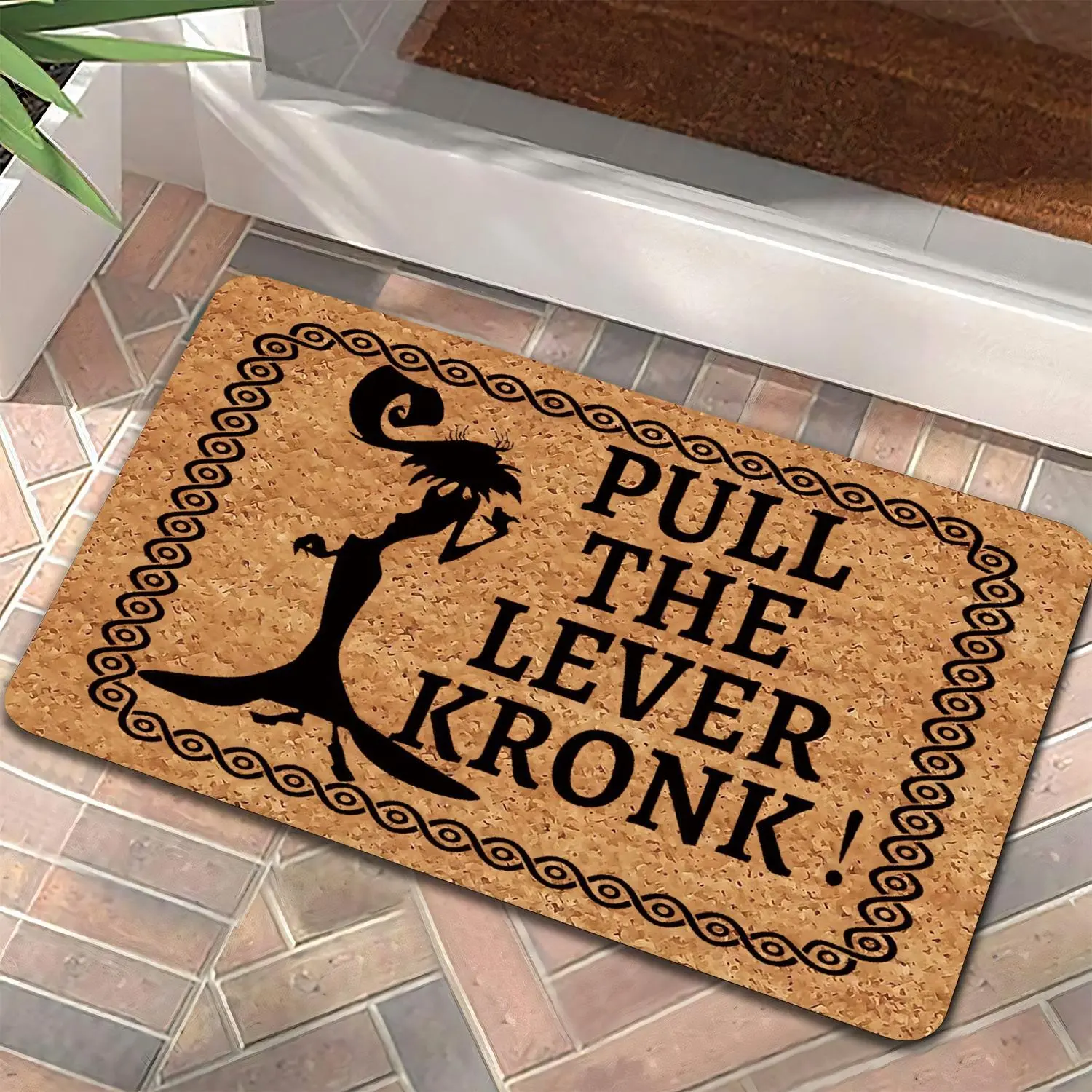Funny "Pull The Lever Kronk!" Sarcastic Yzma Movie Quote Diatomaceous Earth Doormat, Super Absorbent Quick-Dry Anti-Slip Grip Bottom Funny Slogan Area Rug, Durable Housewarming Gift for Front Door, Anti-Slip Mat Area Rugs, Funny Slogan Doormat Area Rugs