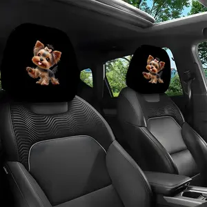 2pcs 11x10.2 inch Charming Yorkie Puppy with Bow Car headrest covers,Universal,easy to install,and durable car interior seat accessories.Suitable for daily commutes and travel,these are ideal gifts for car enthusiasts and as holiday presents,1226LYY