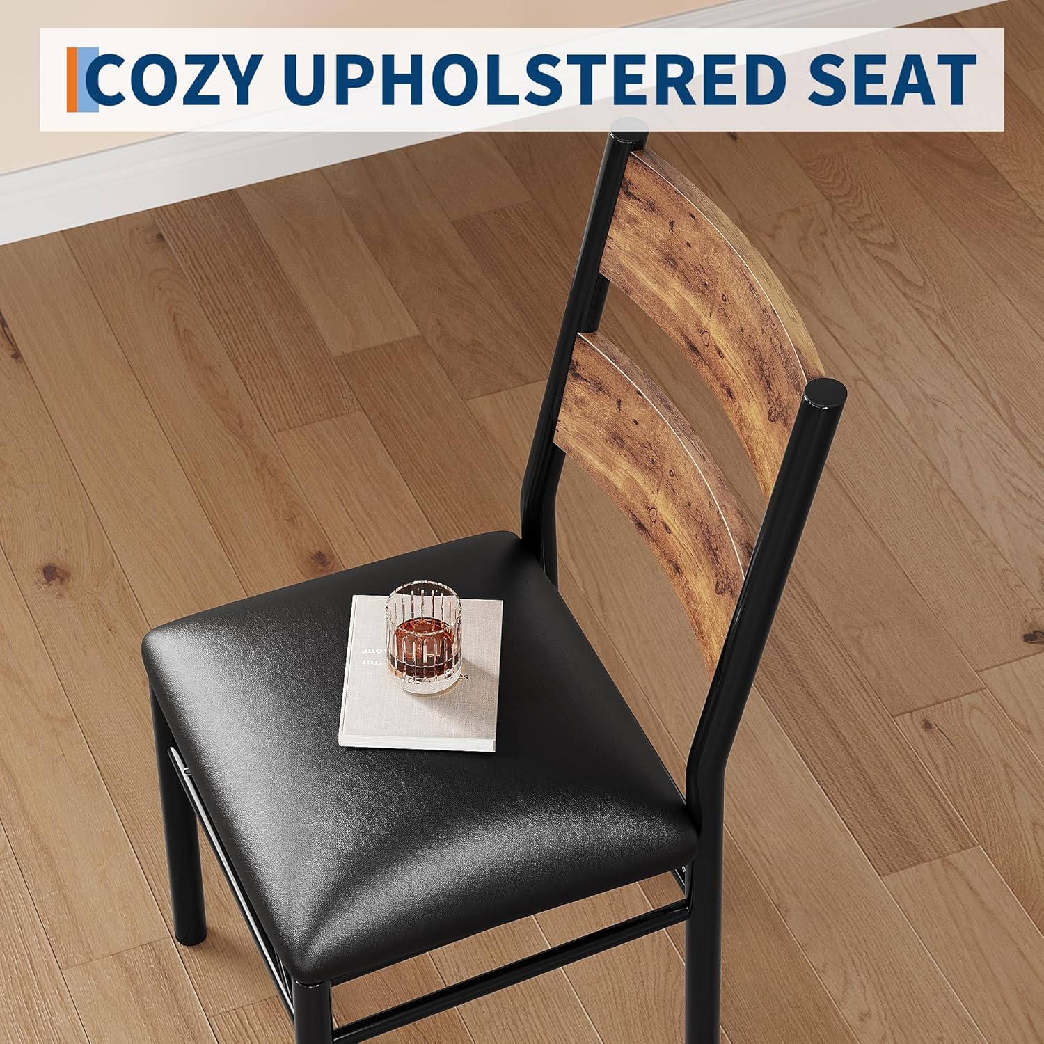 Dining Table Set for 2/4, Dining Table with 2/4 Upholstered Chairs, Bistro Table and Chairs Set of 2/4 with Corner Protector for, Kitchen, Apartment