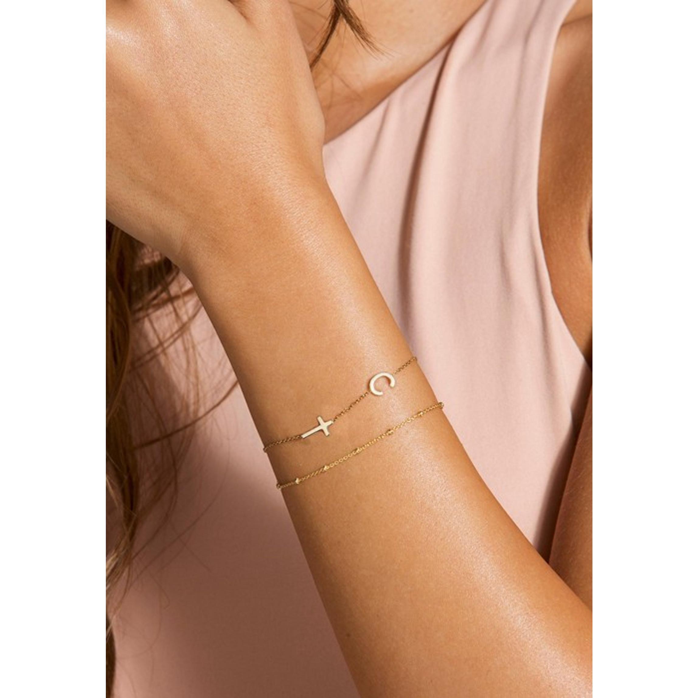 14K Gold Layered Cross Necklaces for Women, Tiny Sideways Cross Necklace, Minimalist Christian Jewelry Gifts for First Communion, Confirmation, Easter, 2Pcs