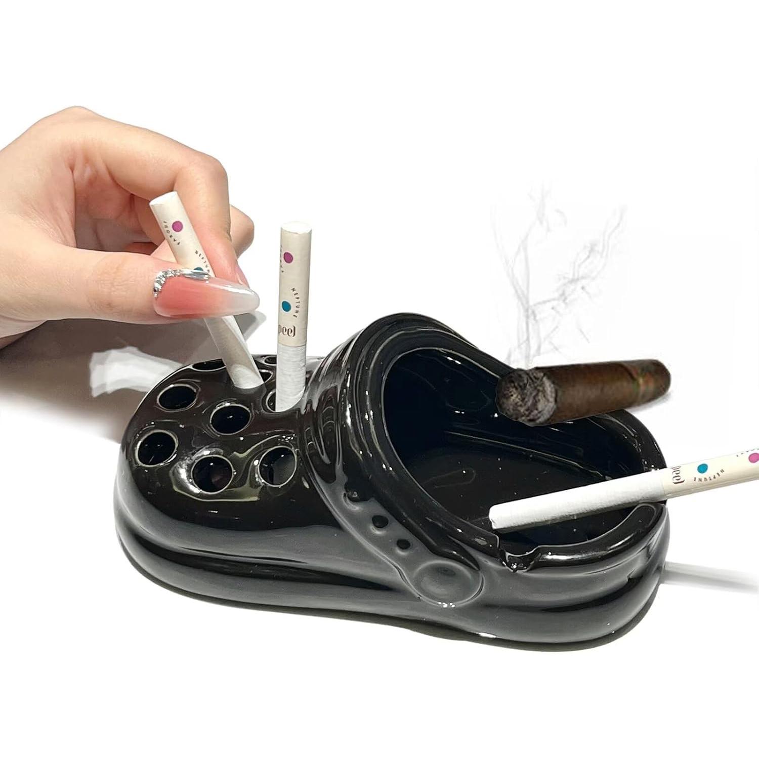 Creative Ceramic Ashtray, Cute Portable Ashtray for Home, Indoor, Outdoor, Patio, Office, Fashion Cigar Ashtray, Unisex Handmade Gift