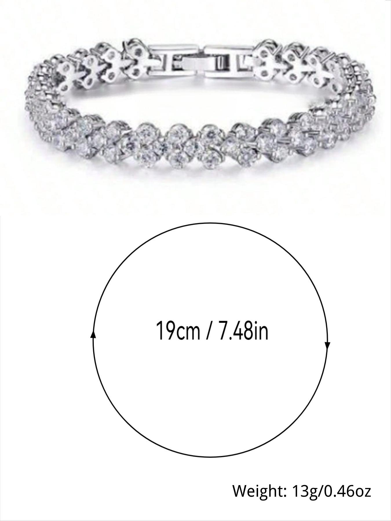 Roman Crystal Heart Rhinestone Bracelet Set, Elegant Design, Comfortable Fit, Perfect Gift for Sisters & Mothers, Ideal for Special Occasions, Exquisite Bracelet