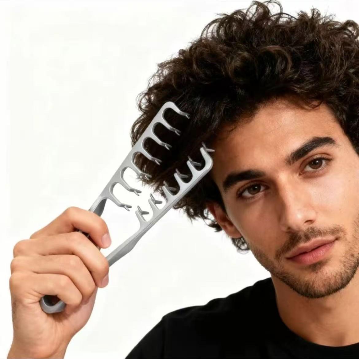 Olumizing Wide-Tooth Hair Styling Comb, 2-In-1 Fluffy Textured Tool, Root Volumizer, Korean Style, Seam Covering, Bang Hair Combs