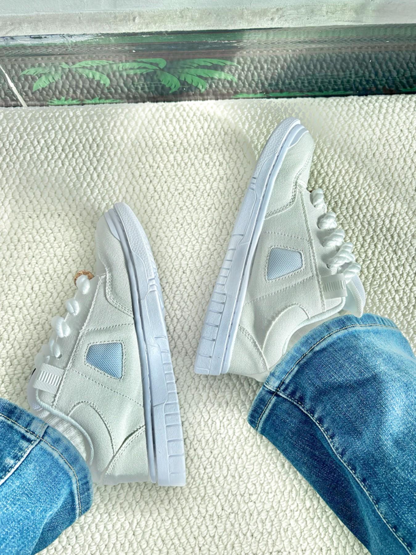 Men's Casual Canvas Shoes, Round Toe Flatform Sneakers, Lace-Up Design, Anti-Slip Rubber Sole, Medium Width, All-Season Footwear