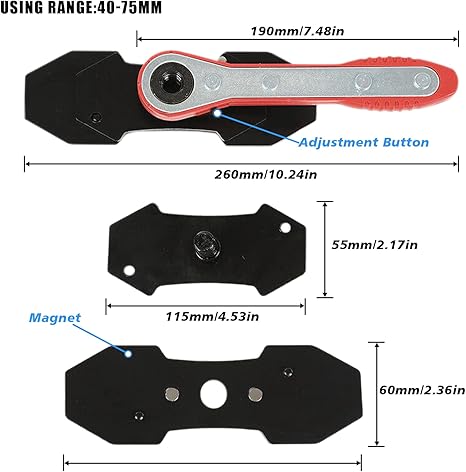 Brake Caliper Press Tool 360 Degree Swing Ratchet Expander Wrench Car Wheel Piston Spreader with Extra 2PCS Caliper Hanger Hooks Single Twin Quad Sextuplet Piston Disc Brake Caliper