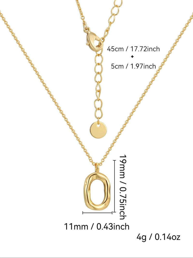 Women's Elegant Oval Shaped Pendant Necklace, Fashion Jewelry for Party, Daily Clothing Decor, Trendy All-match & Exquisite Jewelry for Birthday Gift