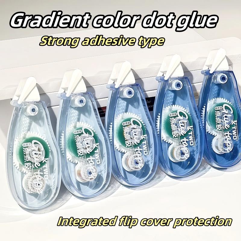 5pcs Transparent Gradient Double-Sided Tape, Multiple Colors, No-Trace Adhesive, Durable Photo Holder, Compact Design, Ideal for Crafts