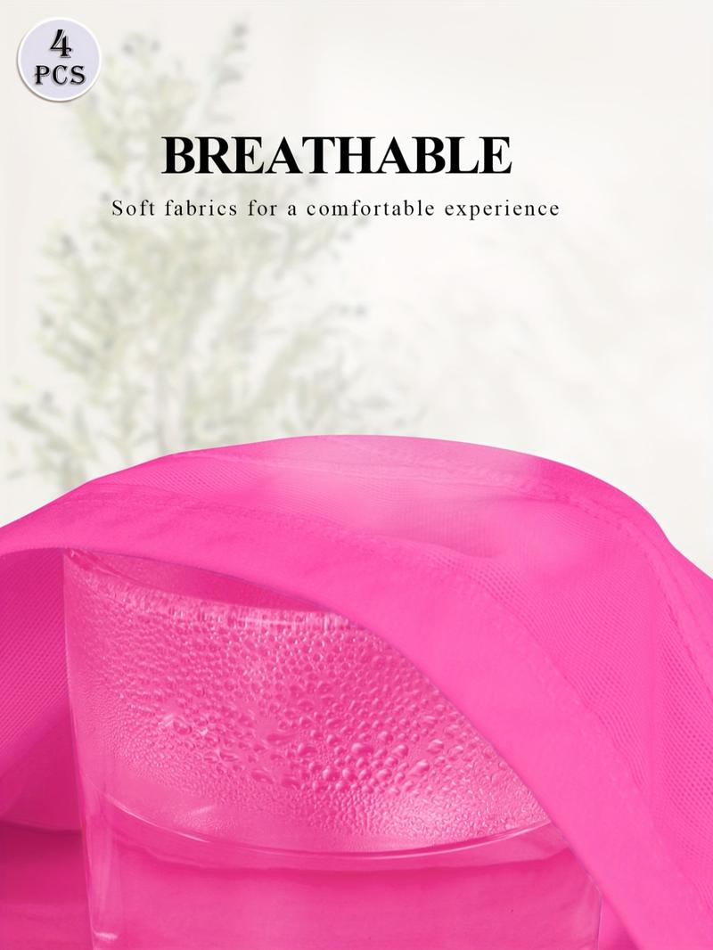 Women's High-Waisted Mesh Panties Set (4-Pack), Soft Breathable Non-Irritating Design, Comfortable All Season Underwear, Sizes S-Xxl