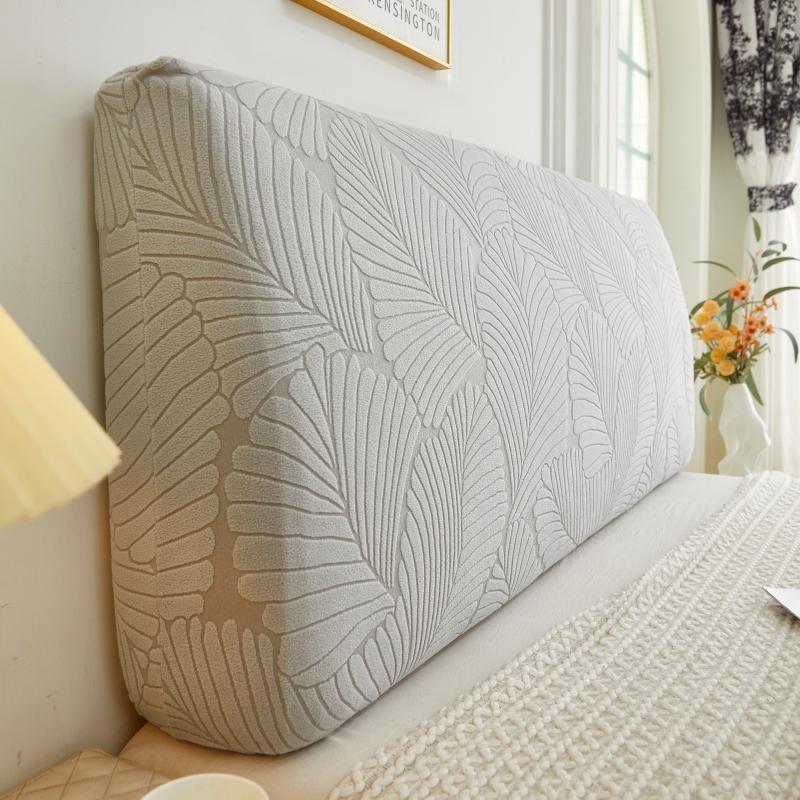 1pc Modern Minimalist Large Leaf Pattern Headboard Cover, All-Around Dustproof & Stain-Resistant, Soft Washable Universal Headboard Protector