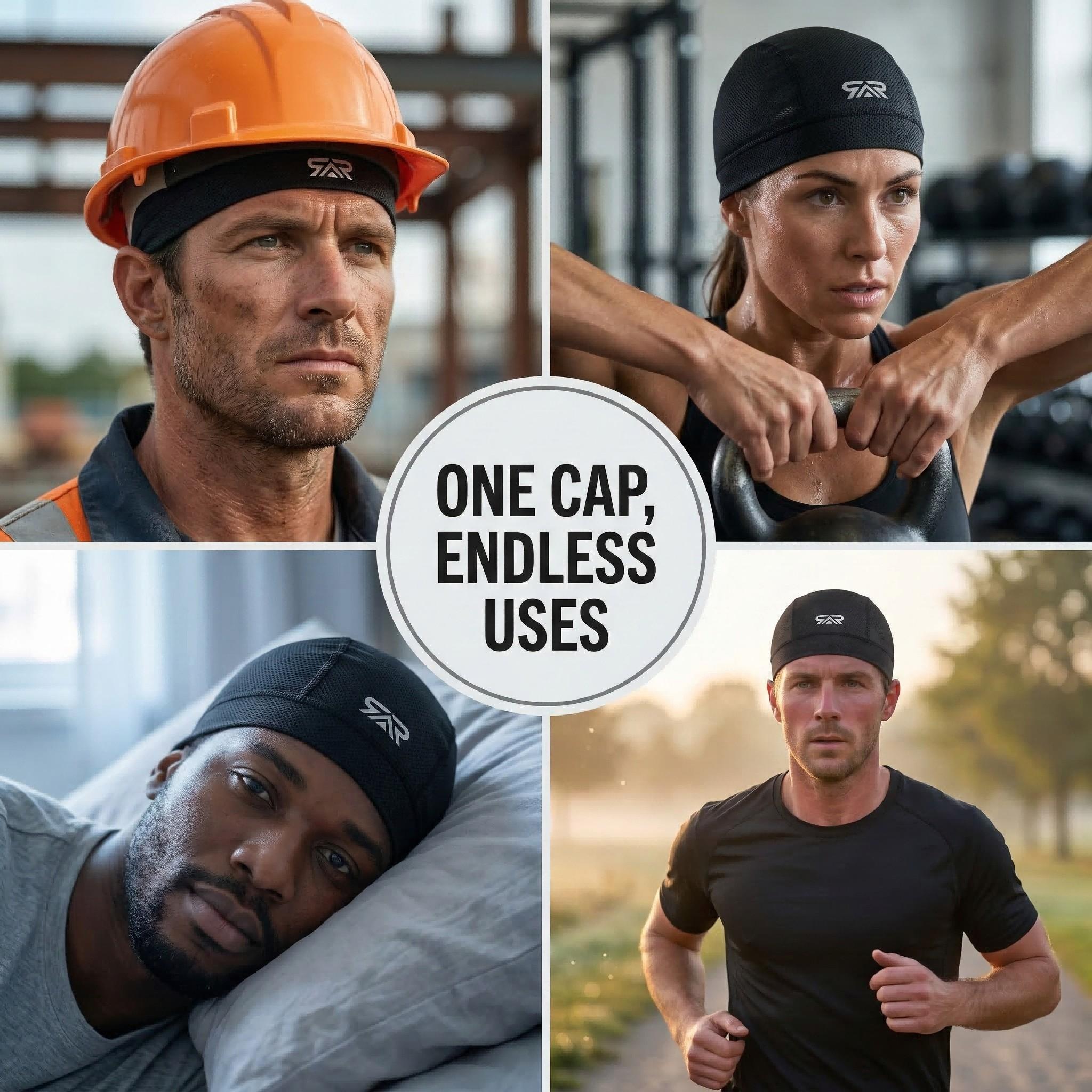 SHINEMEOTH Breathable Mesh Cycling Hat, Non-Fade Cationic Helmet Liner, Moisture Wicking Anti-Slip Skull Cap