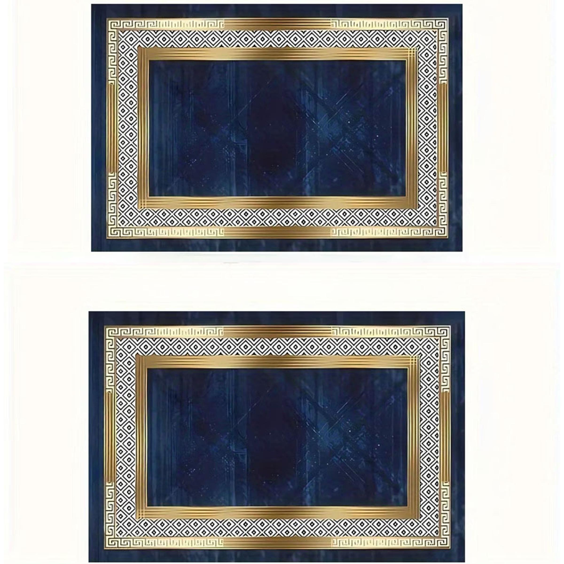 2D flat printing, 2-piece/4-piece/6-piece/8-piece geometric pattern series decorative placemats, placemats - suitable for dining tables and coffee tables, brand new high-quality placemats, heat-resistant mats